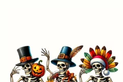 Happy Hallothanksmas Skeletons, Funny PNG Digital Downloads Product Image 3