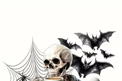 Nightmare Before Coffee PNG, Spooky Season Halloween Product Image 9