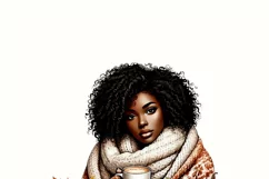 Hello Fall PNG, Autumn Black Girl, Digital Print Product Image 3