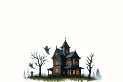 Haunted House Transparent Halloween PNG File,Haunted Mansion Product Image 3