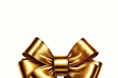 Gold Bow PNG Digital Download, Transparent Sublimation Product Image 3