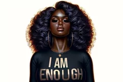I Am Enough, Digital Wall Art, Stickers, Black Woman Pngs Product Image 3