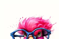 Flamingo Glasses Sublimation Design-Pink Flamingo Watercolor Product Image 3