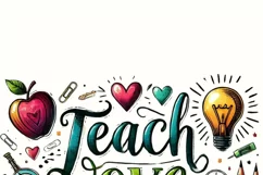 Teacher Gift: Teach Love Inspire, Motivational Quote Product Image 3