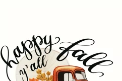 Happy Fall Y'all Truck PNG Instant Sublimation Download Product Image 8
