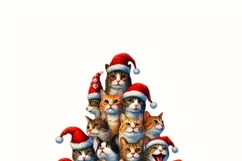 Merry Catmas PNG Designs for Crafting, Cute Cats Digital Product Image 3