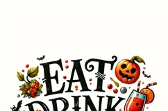 Eat, Drink, and Be Scary Halloween PNG, Digital Crafting Product Image 3