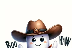 Boo Haw PNG for Halloween Sublimation, Cowboy Ghost Product Image 3