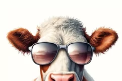 Sunflower Cow Sublimation Design, Farm Animals PNG Product Image 4
