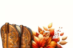 Cowboy Autumn Sublimation Prints, Western PNG Designs Product Image 3
