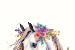 White Horse With Flowers Png for Sublimation Product Image 7