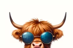 Highland Cow, Beach Vacation, Summer PNG, Sublimation Print Product Image 3