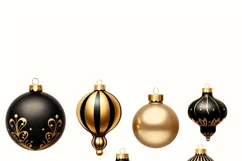 Black Christmas Ball Ornaments, Aesthetic Art Prints Product Image 11