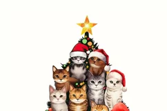 Merry Catmas for Christmas Sweatshirt, Cats Png Design Product Image 9