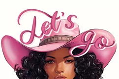 Pink Retro Western Black Cowgirl Product Image 7