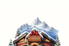 Merry Bookmas Christmas Village Bookstore, Instant Download Product Image 8
