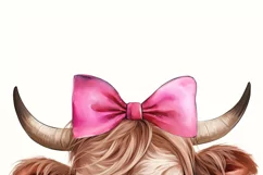 Cow with Pink Bow: Farm Animal Sublimation Design Product Image 8