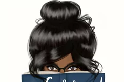 Go Away I'm Reading Sublimation Designs, Afro Woman Png Product Image 8