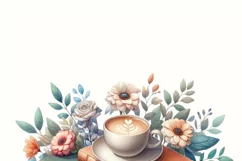 Books and Flowers Digital, Pastel Book & Coffee PNG Product Image 3