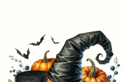Witch Hat PNG Digital Print, Halloween Watercolor Product Image 2
