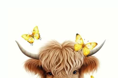 Little Cow With Peonies, Highland Cow Printable Art Product Image 6
