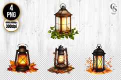 Autumn Lantern Clipart PNG Product Image 1