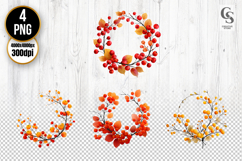 Autumn Berry Wreath Clipart PNG Product Image 1