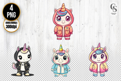 Cute Kawaii Unicorn in Hoodie Cartoon Clipart Product Image 1