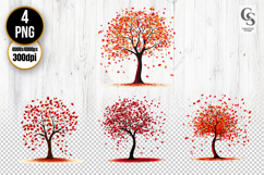 Autumn Tree Clipart PNG | Fall Leaves Sublimation Design Product Image 1