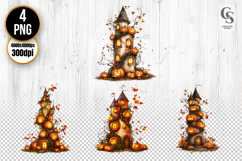 Pumpkin Tower House Clipart PNG Product Image 1