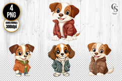 Adorable Cartoon Puppy Dog in Jacket Clipart Product Image 1