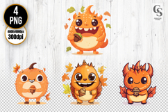 Cute Autumn Monster Clipart PNG Product Image 1