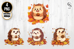 Hedgehog Autumn Clipart PNG Product Image 1