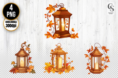 Autumn Lantern Candle Clipart PNG Product Image 1