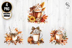 Leopard Bow Autumn Coffee Clipart PNG Product Image 1