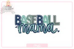 Baseball Mama PNG - Hand Drawn - PNG for Sublimation Product Image 1