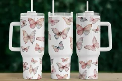 Butterfly 40oz Quencher Tumbler Sublimation Design Product Image 1
