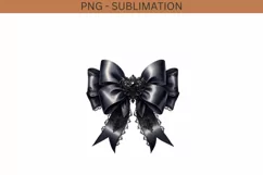 Coquette Aesthetic Bow PNG, Vintage Retro Halloween Digital Product Image 2