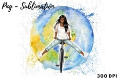 Dark Skin | Girl On A Bicycle| Woman Sublimation Product Image 2