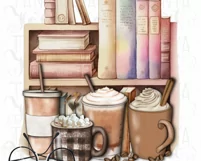 Coffee And Books Png | Vintage Design| Digital Download Product Image 6