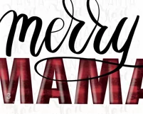 Merry Mama Png Instant Download, Red and Black Buffalo Plaid Product Image 7