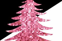 Merry Christmas Sequin Png for Shirt, Pink Christmas Tree Product Image 5