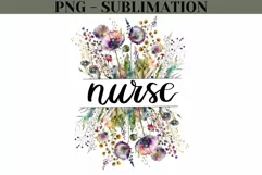 Wildflower Nurse Png Digital Download Sublimation Designs Product Image 1