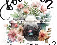 Focus On Positivity Png Instant Download Floral Photo Camera Product Image 5