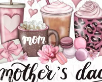 Mother Coffee Cups | Hand Drawn PNG Digital Download Product Image 6