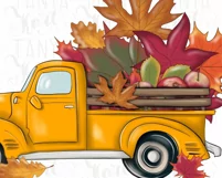 Yellow Fall Truck Png Digital Download for Sublimation Product Image 6