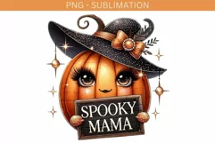 Spooky Mama, Funny Autumn, Coquette Pumpkin, PNG Digital Product Image 2