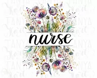Wildflower Nurse Png Digital Download Sublimation Designs Product Image 5