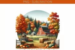 Countryside Autumn PNG Sublimation Print,Crafting File,Cozy Product Image 2
