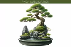 Bonsai Tree Sublimation Print, PNG Digital Downloads Product Image 2